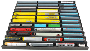 500 x 500 x 30 mm customizable zig-zag pattern Feldherr foam tray for model railways N Gauge