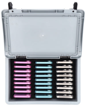Compact A4 mobile oasis with lid - organization and security for up to 27 smartphones