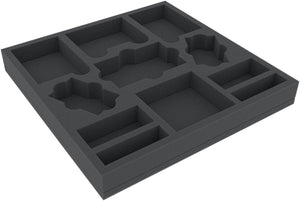 AFMEUX035BO 285 mm x 285 mm x 35 mm foam tray for board games with 11 compartments