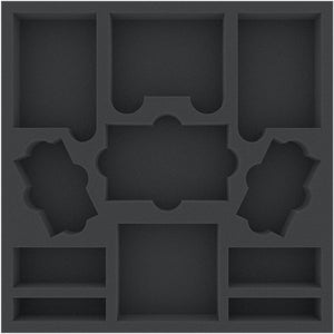 AFMEUX035BO 285 mm x 285 mm x 35 mm foam tray for board games with 11 compartments