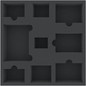 AGMFDU050BO 295 mm x 295 mm x 50 mm foam tray for board games with 9 compartments