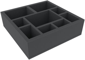 AGMFEZ085BO 295 mm x 295 mm x 85 mm foam tray for board games with 9 compartments