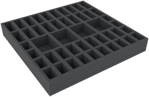 AGMFFC040BO 295 mm x 295 mm x 40 mm foam tray for board games with 48 compartments