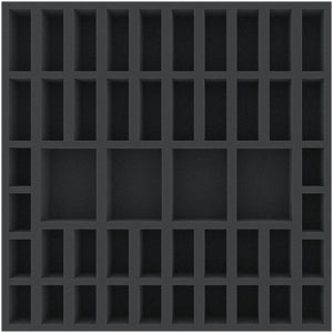 AGMFFC040BO 295 mm x 295 mm x 40 mm foam tray for board games with 48 compartments