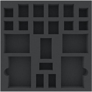 AWMFDF040BO 280 mm x 280 mm x 40 mm foam tray for board games with 20 compartments