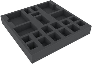 AWMFDF040BO 280 mm x 280 mm x 40 mm foam tray for board games with 20 compartments
