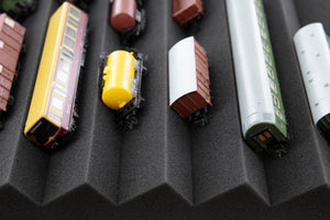 500 mm x 500 mm x 45 mm customizable zig-zag pattern Feldherr foam tray for model railways TT Gauge