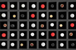 CPMFBB130BO 500 mm x 500 mm x 130 mm foam tray with 100 compartments