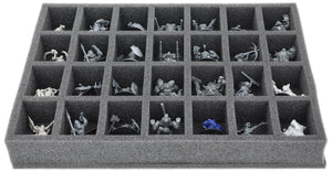 DD050A001 360 mm x 260 mm x 50 mm foam insert for Euroboxes 40 x 30 cm - 28 miniatures