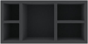 DKMFFA095BO 300 mm x 150 mm x 95 mm foam tray for board games with 5 compartments