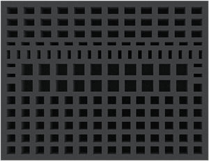 DQMEVZ035BO 280 mm x 215 mm x 35 mm Feldherr foam tray for board game boxes with 166 compartments