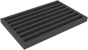 DS035A001 Foam inlay N Gauge - horizontal - 7 slots for model railway locomotives, wagons and vehicles