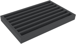 DS050A005 Foam inlay TT Gauge - vertical - 7 slots for model railway locomotives, wagons and vehicles