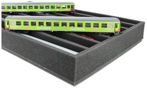 DS065A001 Foam inlay H0 Gauge - vertical - 7 slots for model railway locomotives, wagons and vehicles