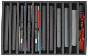 DS065A005 Foam inlay 00 Gauge - vertical - 11 slots for model railway locomotives, wagons and vehicles