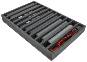 DS065A005 Foam inlay 00 Gauge - vertical - 11 slots for model railway locomotives, wagons and vehicles
