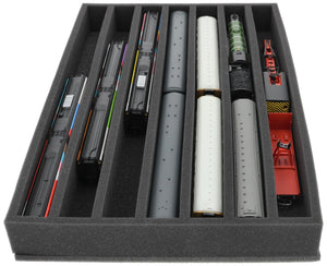 DS065A006 Foam inlay 00 Gauge - vertical - 7 slots for model railway locomotives, wagons and vehicles