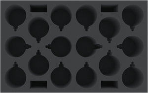 DS090A001 Feldherr foam tray for 16 Christmas baubles diameter 80 mm with crown