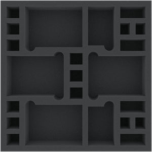 EAMEUO045BO 255 mm x 255 mm x 45 mm foam tray for board games - 23 compartments