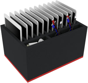 Box for 12 tablets in standard covers up to 17 mm - compatible with Apple iPad, Samsung Galaxy Tab A or Microsoft Surface Go