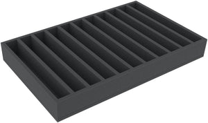 EUMFMM065BO 560 x 360 x 65 mm Foam insert with 11 compartments for Euroboxes 60/40
