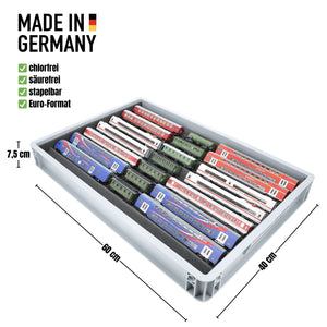 Euro Box mit Zugliege - 7 compartimentos para TT Gauge - para locomotoras, vagones y vehículos de modelismo ferroviario