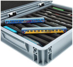 Feldherr Eurobox 40 x 30 cm Set for model railway - N scale - 11 compartments - foam insert for upright storage