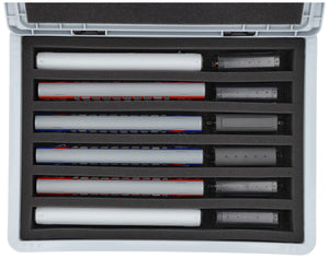 Feldherr Eurobox 40 x 30 cm Set for model railway - TT scale - 6 compartments - foam insert for upright storage