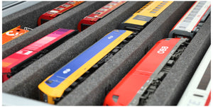 Feldherr Eurobox 60 x 40 cm Set for model railway - H0 scale - 5 compartments - foam insert for horizontal storage