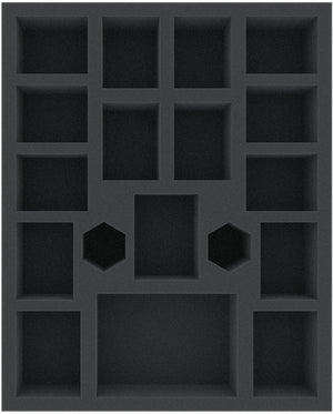 FCMEZS050BO 285 mm x 230 mm x 50 mm foam tray for board games with 18 compartments
