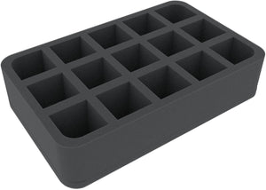 HSMFAG060BO 60 mm Half-Size foam tray with 15 compartments