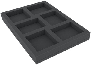 FOMFCM030BO 300 mm x 210 mm x 30 mm foam tray for board games with 6 compartments