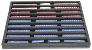 FS030A002 Foam inlay Z Gauge - horizontal - 9 slots for model railway locomotives, wagons and vehicles