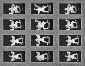 FS035BB04 Bandeja de espuma de tamaño completo de 35 mm para 36 miniaturas del Blood Bowl