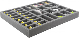 FS040ZC17 Bandeja de espuma de 40 mm de tamaño completo con 34 ranuras para accesorios y miniaturas Zombicide