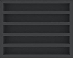 FS040A002 Foam inlay TT Scale - horizontal - 5 slots for model railway locomotives, wagons, and vehicles