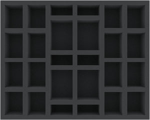 FS050A091 50 mm foam tray for miniatures in 1:56 scale (28 mm) - 26 compartments