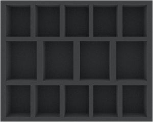FS050A094 50 mm foam tray for miniatures in 1:56 scale (28 mm) - 14 compartments