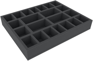 FS050A092 50 mm foam tray for miniatures in 1:56 scale (28 mm) - 22 compartments