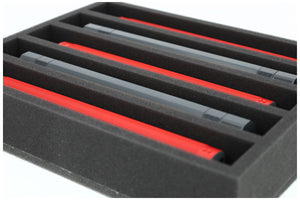 FS065A001 Foam inlay H0 Gauge - upright - 5 slots for model railway locomotives, wagons and vehicles