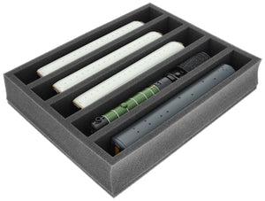 FS065A002 Foam inlay 00 Gauge - vertical - 5 slots for model railway locomotives, wagons and vehicles