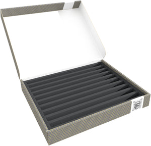 Feldherr Storage Box FSLB040 for model railway locomotives, wagons and vehicles - 10 slots for Z gauge vertical