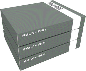 3 pcs Value Pack Feldherr Storage Box FSLB055 for model railway locomotives, wagons and vehicles - 4 slots for H0 gauge - horizontal