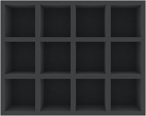 FSMEPQ070BO Bandeja de espuma Full-Size de 70 mm con 12 compartimentos