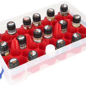 Feldherr Paint Rack with 4l Really Useful Box - 46 AK Interactive paint bottles