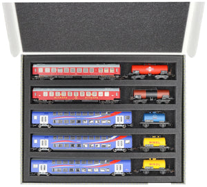 Feldherr Storage Box FSLB040 for model railway locomotives, wagons and vehicles - 5 slots for TT gauge - horizontal