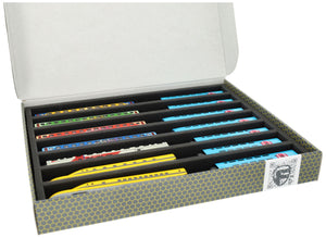 Feldherr Storage Box FSLB040 for model railway locomotives, wagons and vehicles - 7 slots for N gauge horizontal