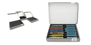 Feldherr Storage Box FSLB040 for model railway locomotives, wagons and vehicles - 7 slots for N gauge horizontal