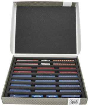 Feldherr Storage Box FSLB040 for model railway locomotives, wagons and vehicles - 9 slots for Z gauge horizontal