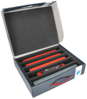 Feldherr Storage Box FSLB075 for model railway locomotives, wagons and vehicles - 5 slots for H0 gauge vertical